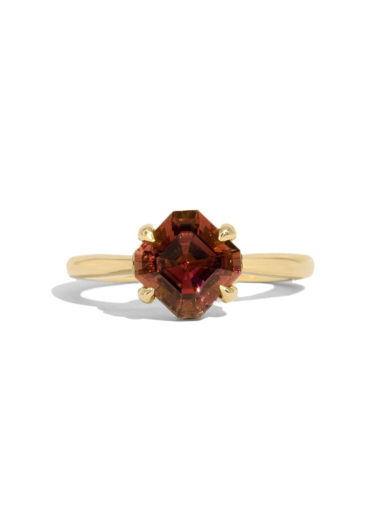 The June Ring with 2.34ct Radiant Cherry Tourmaline - Molten Store