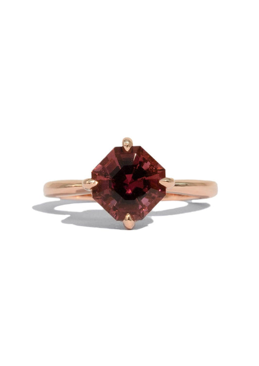 The June Ring with 2.5ct Octagon Cherry Tourmaline - Molten Store