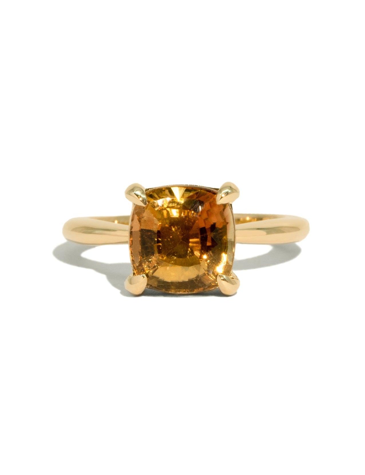 The June Ring with 3.65ct Cushion Orange Tourmaline - Molten Store