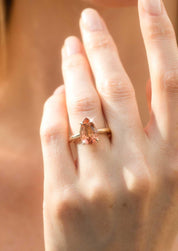 The June Ring with 4.2ct Pear Peach Tourmaline - Molten Store