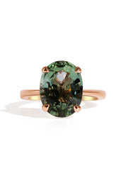 The June Ring with 5.77ct Oval Green Tourmaline - Molten Store