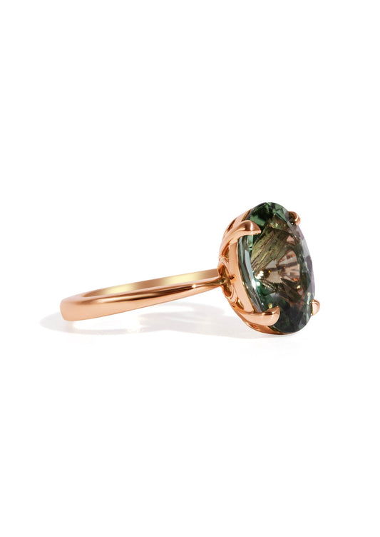 The June Ring with 5.77ct Oval Green Tourmaline - Molten Store