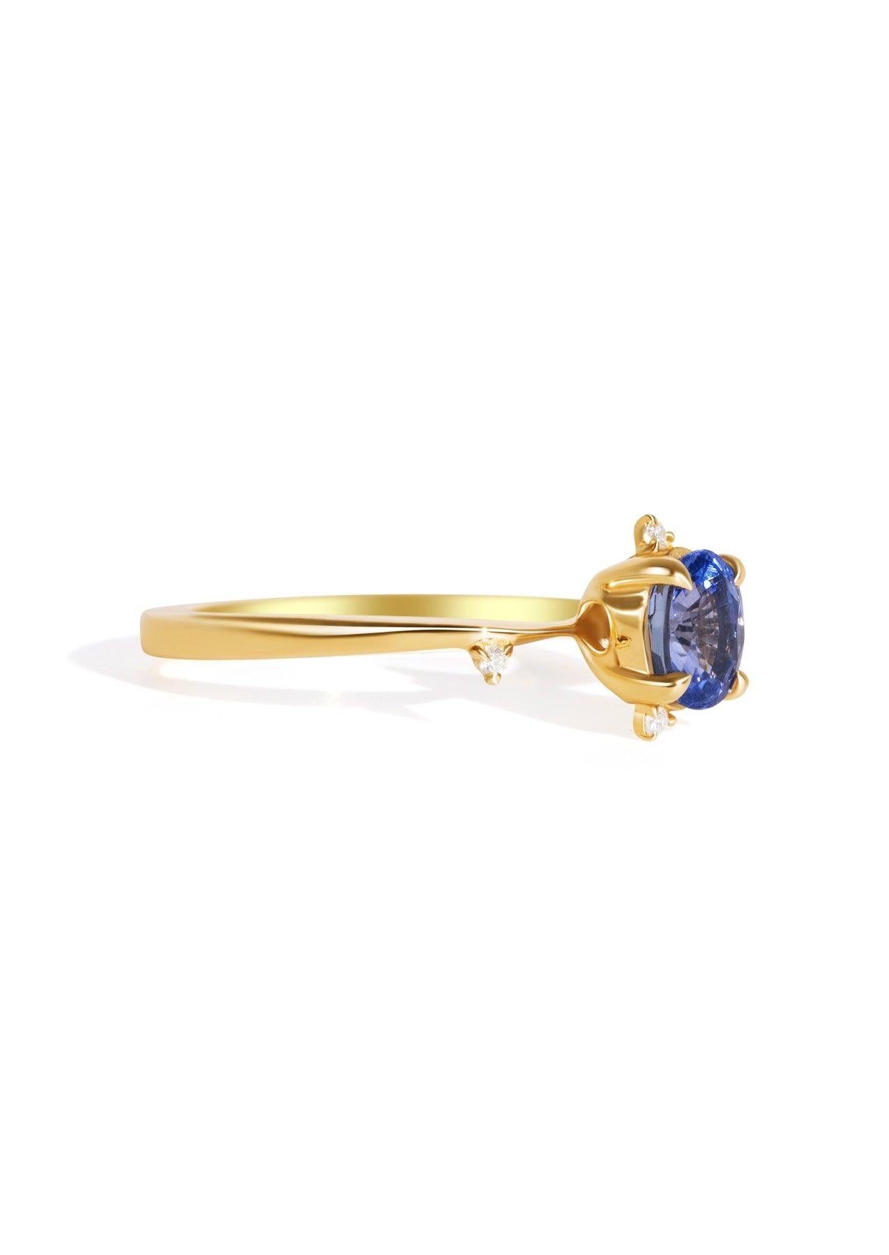 The Juniper Ring with Oval Ceylon Sapphire - Molten Store