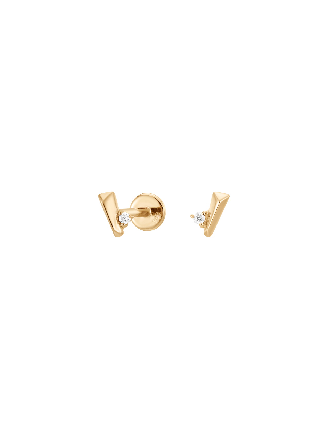 The Kindred Diamond 14ct Solid Gold Labret Stud Earrings - Molten Store