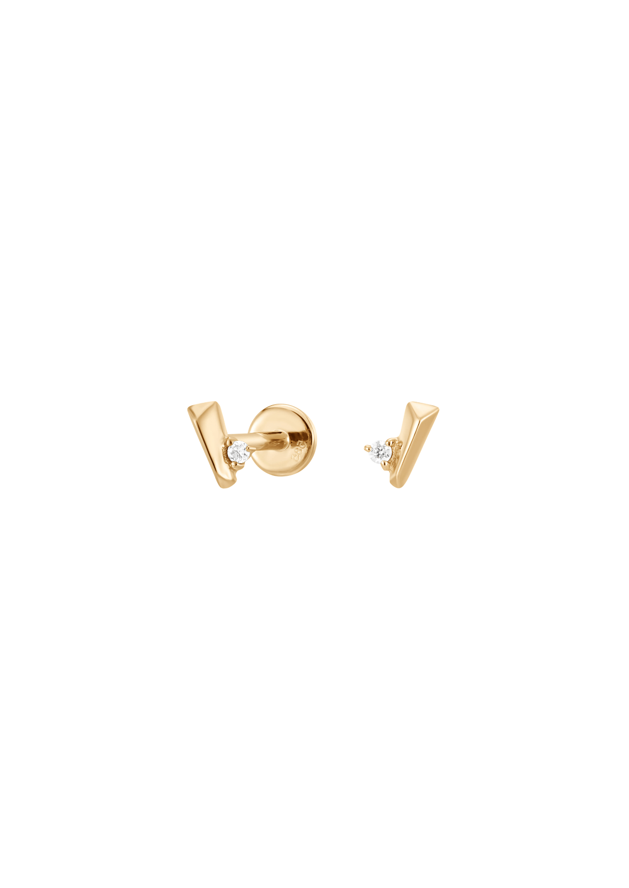 The Kindred Diamond 14ct Solid Gold Labret Stud Earrings - Molten Store