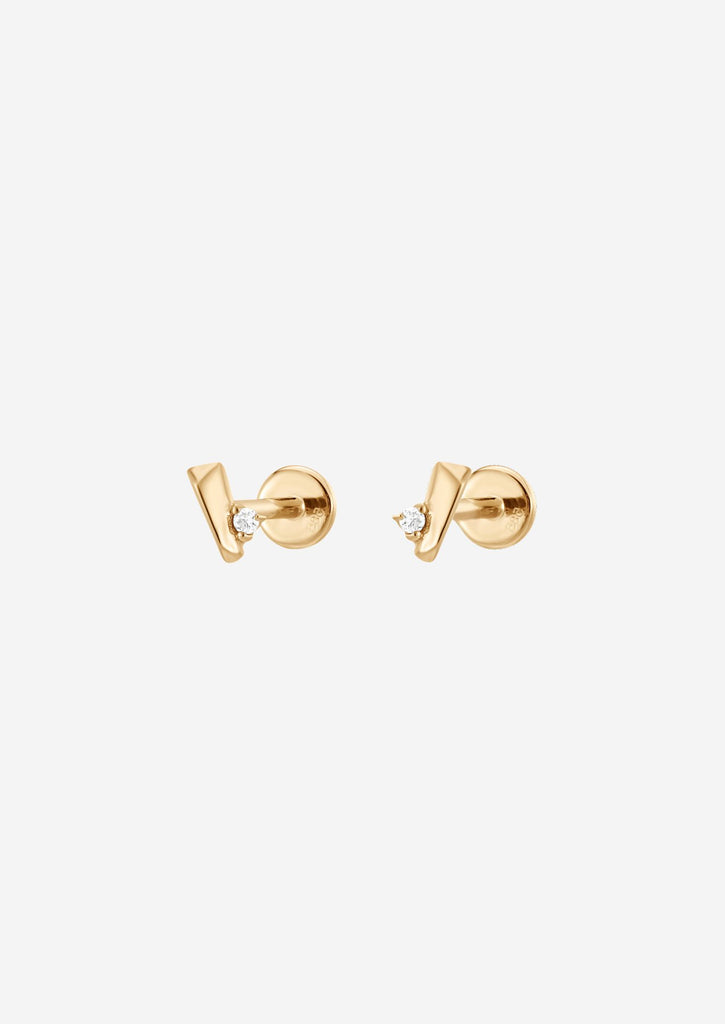 The Kindred Diamond 14ct Solid Gold Labret Stud Earrings - Molten Store