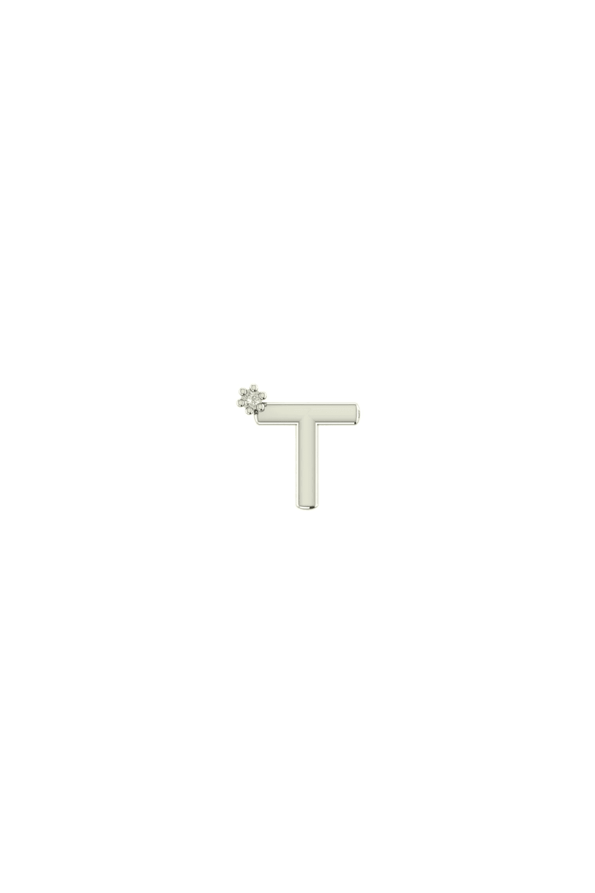 The Letter Cultured Diamond 10ct Solid Gold Stud Earring (Single) - Molten Store