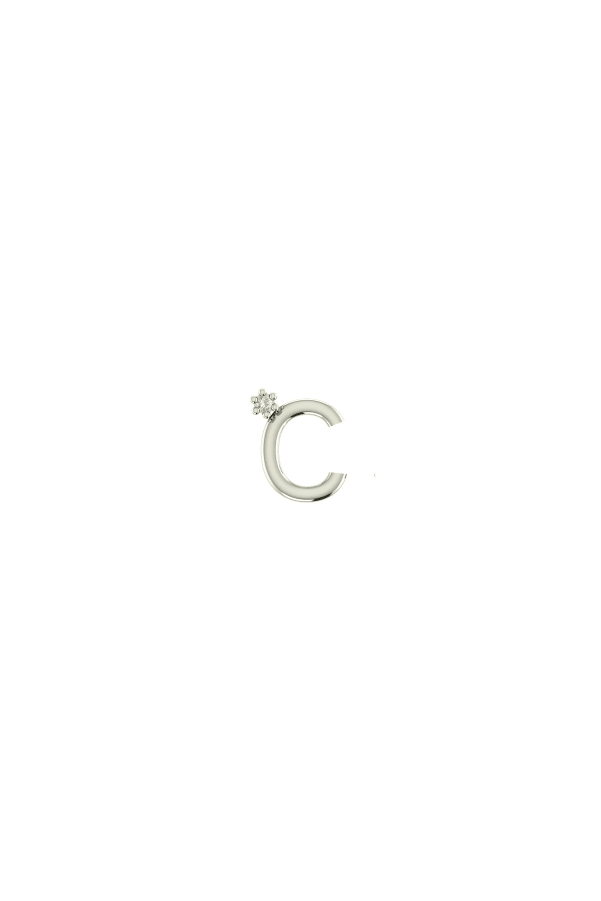 The Letter Cultured Diamond 10ct Solid Gold Stud Earring (Single) - Molten Store