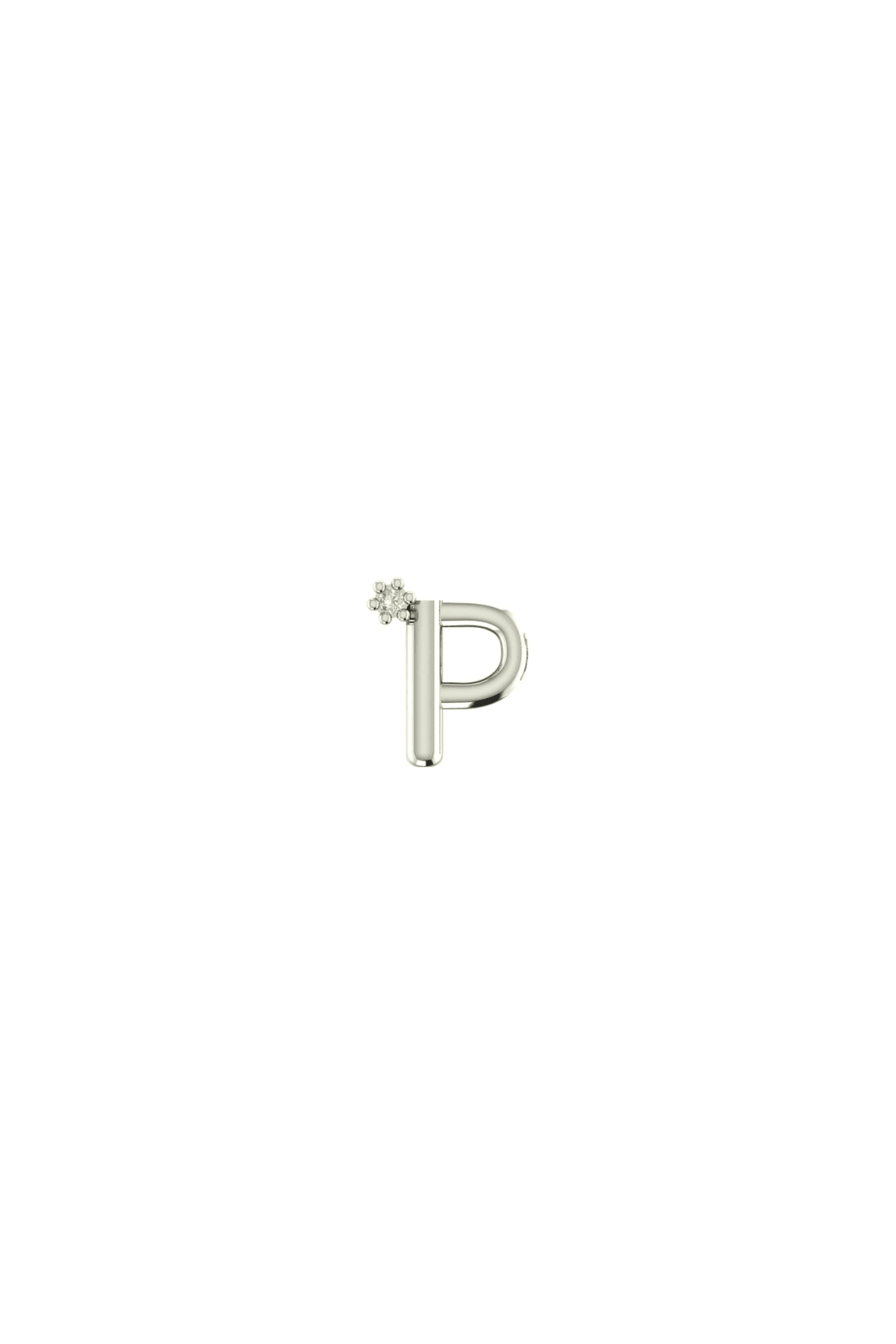 The Letter Cultured Diamond 10ct Solid Gold Stud Earring (Single) - Molten Store