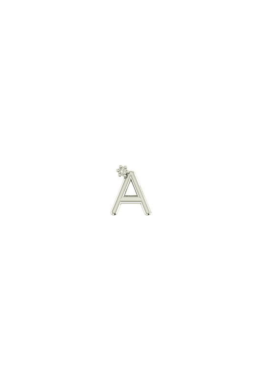 The Letter Cultured Diamond 10ct Solid Gold Stud Earring (Single) - Molten Store