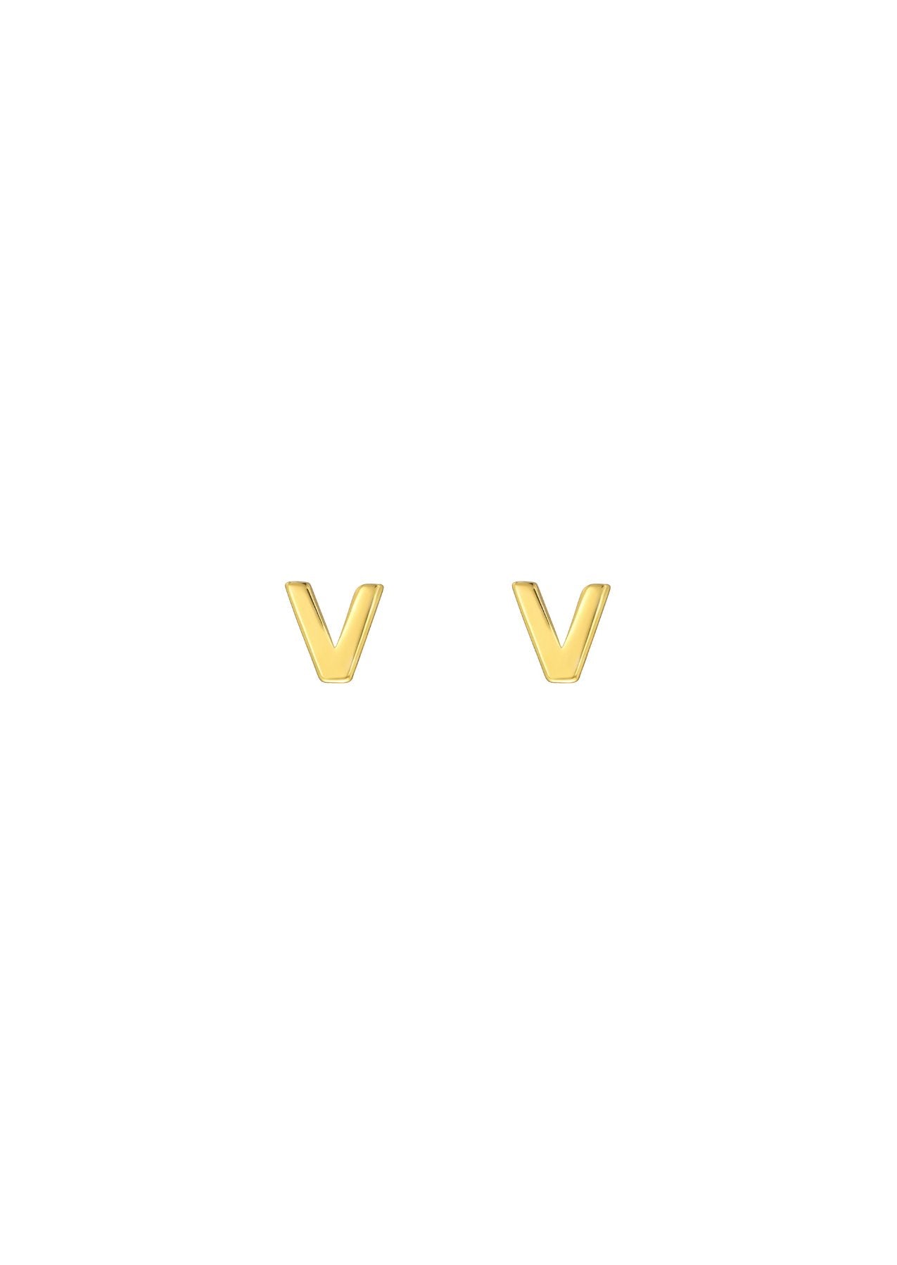 The Letter Gold Vermeil Stud Earrings - Molten Store