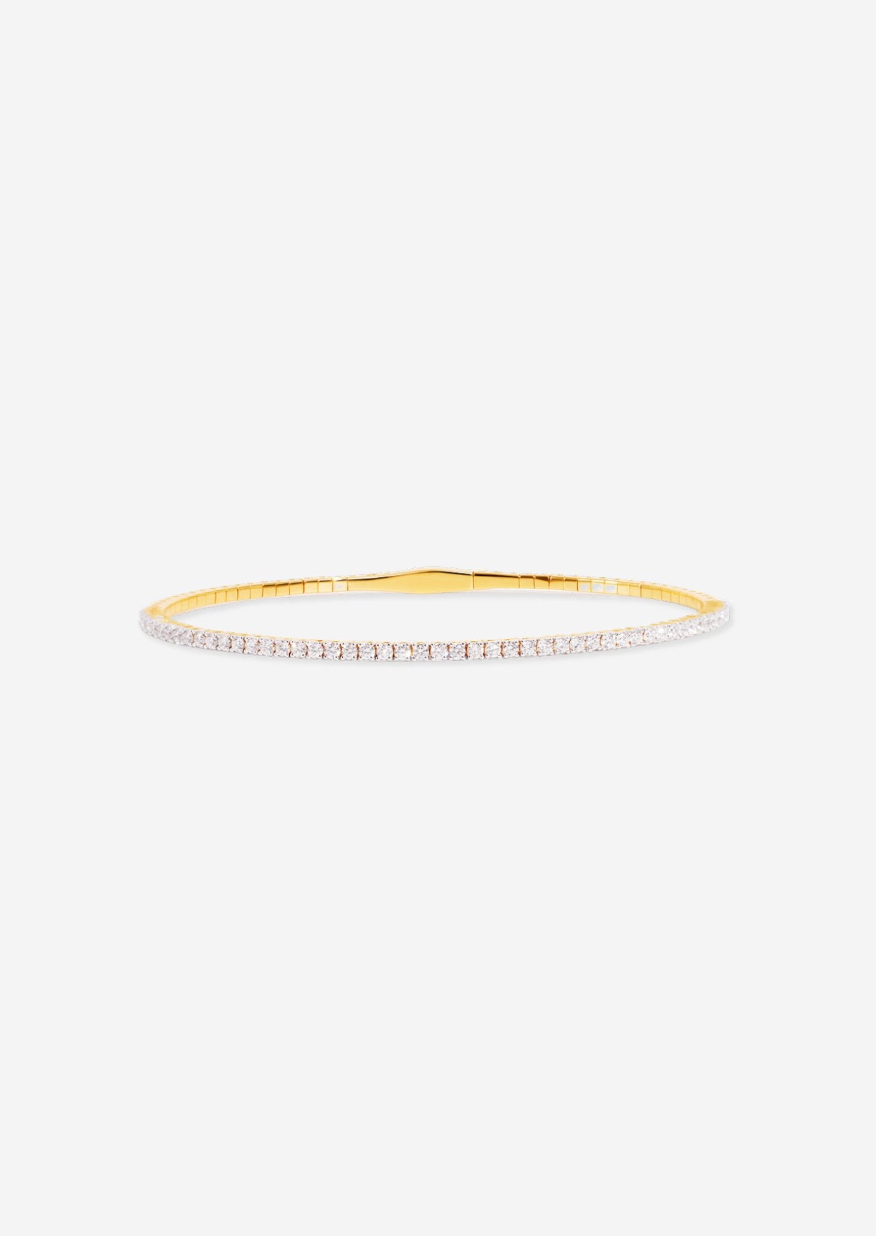 The Lou 18ct Yellow Gold Cultured Diamond Tennis Bangle (1ct TDW) - Molten Store