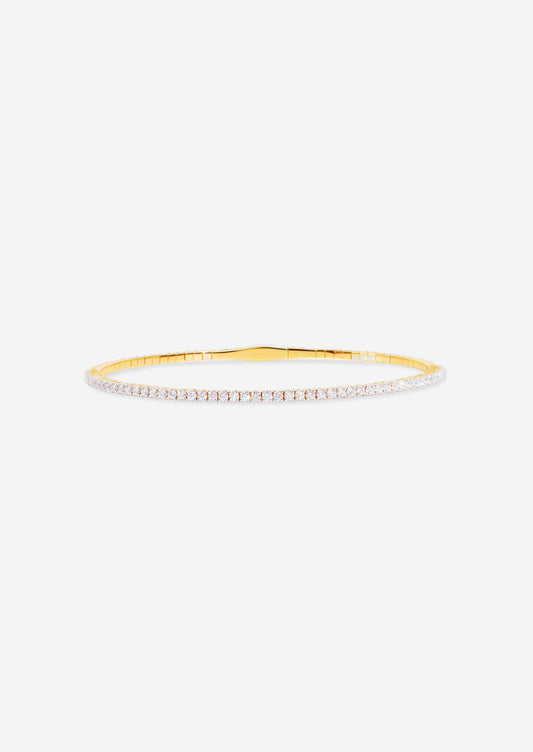 The Lou 18ct Yellow Gold Cultured Diamond Tennis Bangle (1ct TDW) - Molten Store