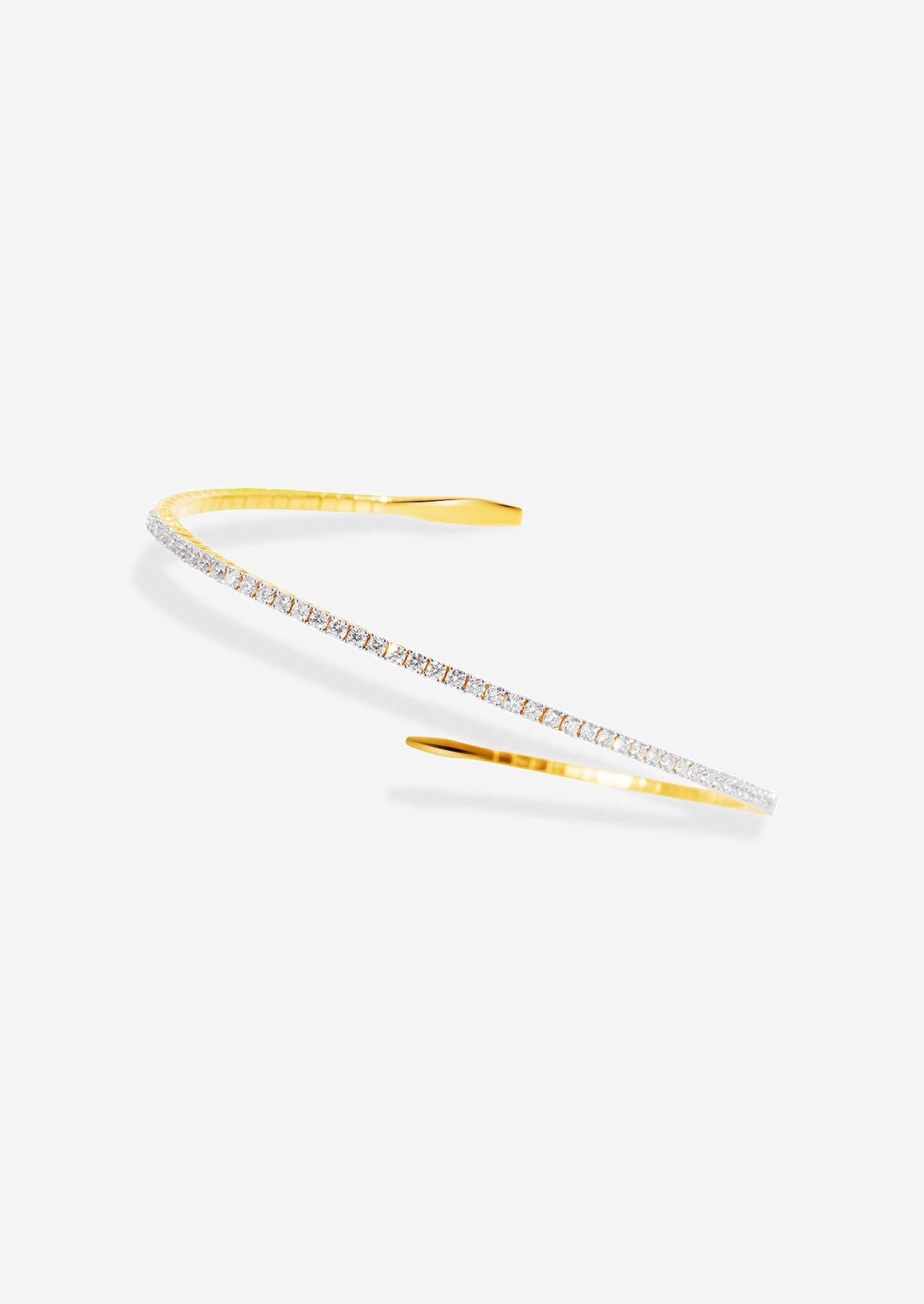 The Lou 18ct Yellow Gold Cultured Diamond Tennis Bangle (1ct TDW) - Molten Store