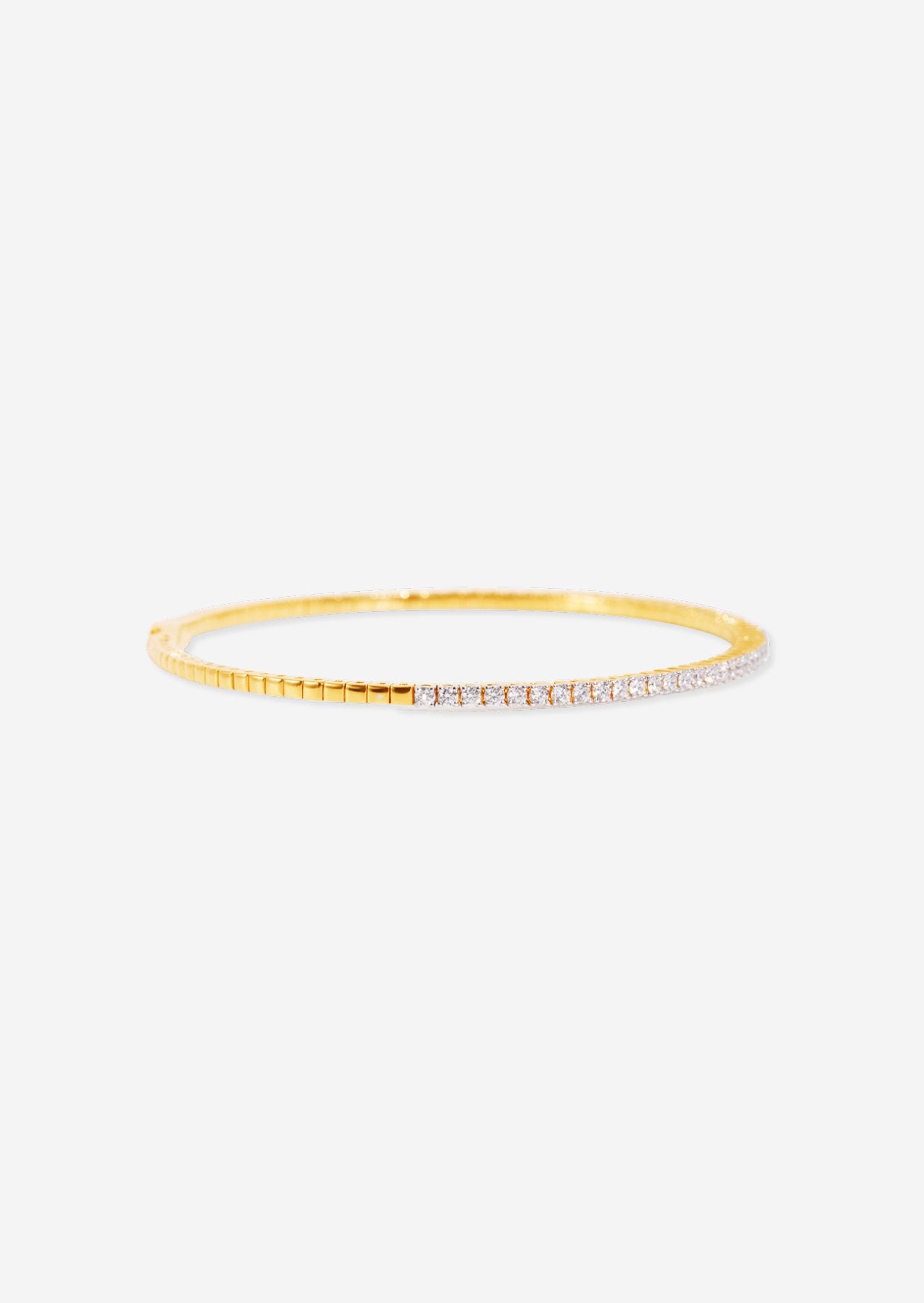 The Lou 18ct Yellow Gold Cultured Diamond Tennis Bangle (1ct TDW) - Molten Store