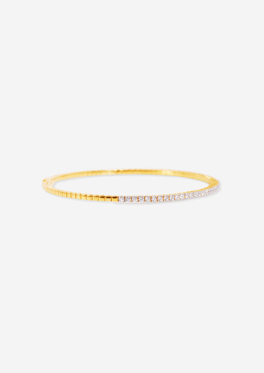 The Lou 18ct Yellow Gold Cultured Diamond Tennis Bangle (1ct TDW) - Molten Store