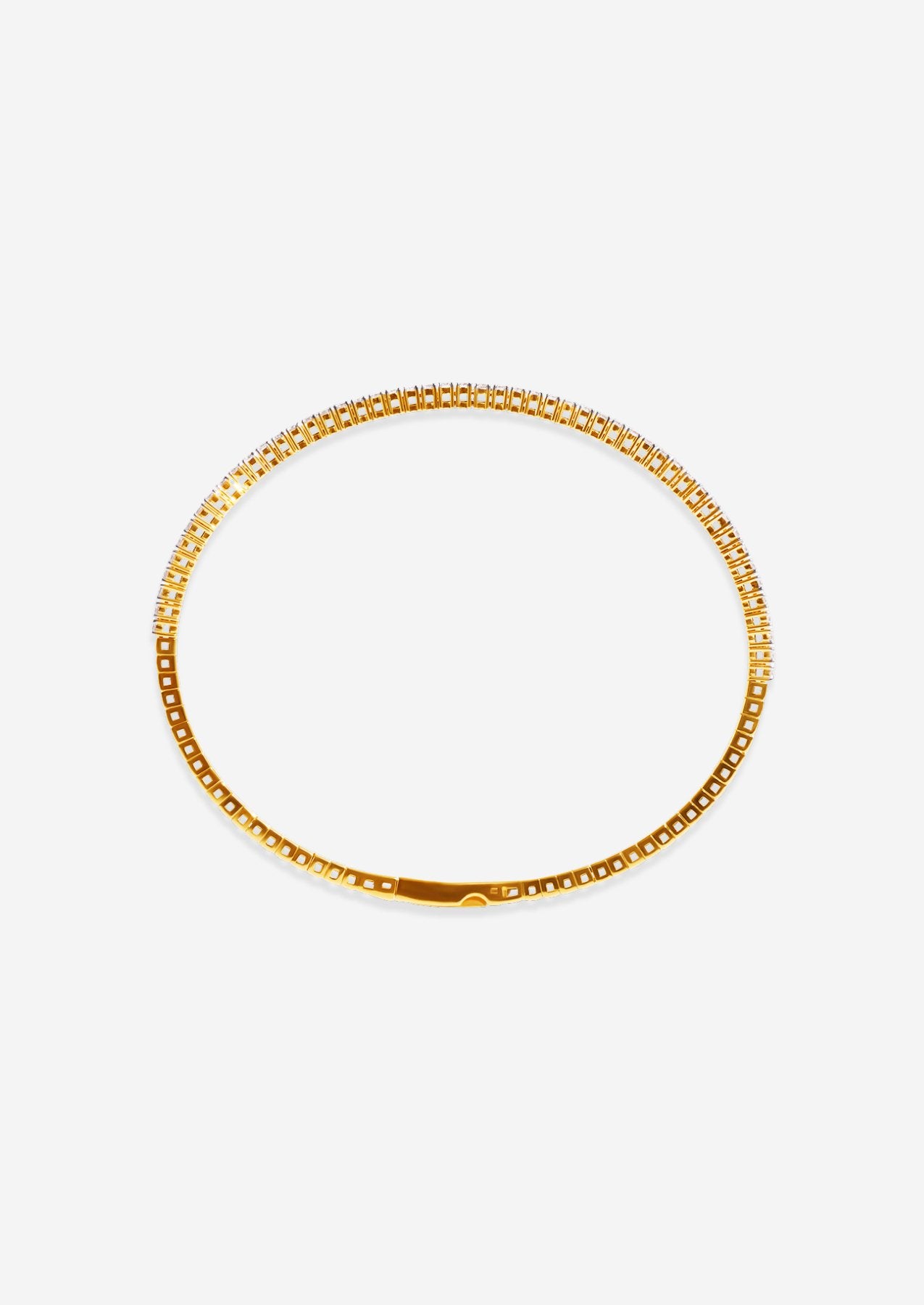 The Lou 18ct Yellow Gold Cultured Diamond Tennis Bangle (1ct TDW) - Molten Store