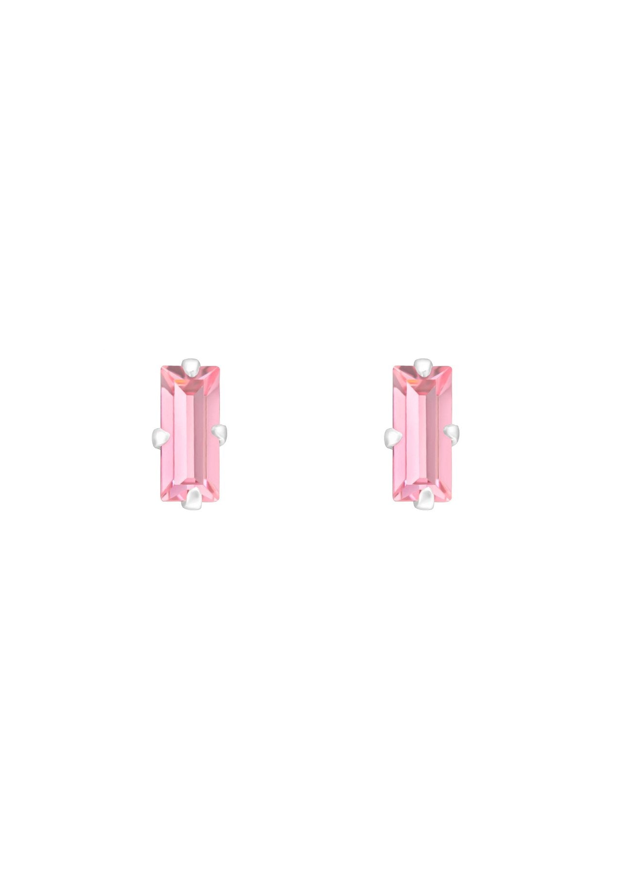 The Loulou Blossom Baguette Silver Stud Earrings - Molten Store