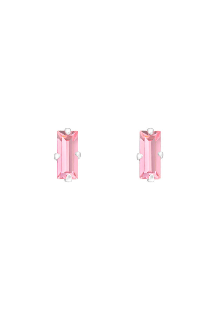 The Loulou Blossom Baguette Silver Stud Earrings - Molten Store