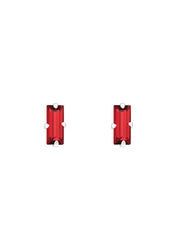 The Loulou Cherry Baguette Silver Stud Earrings - Molten Store