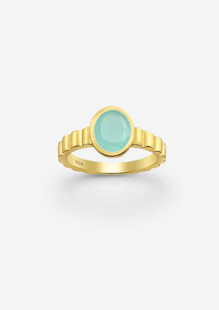 The Luce Chalcedony 18ct Gold Vermeil Ring - Molten Store