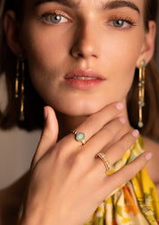 The Luce Chalcedony 18ct Gold Vermeil Ring - Molten Store