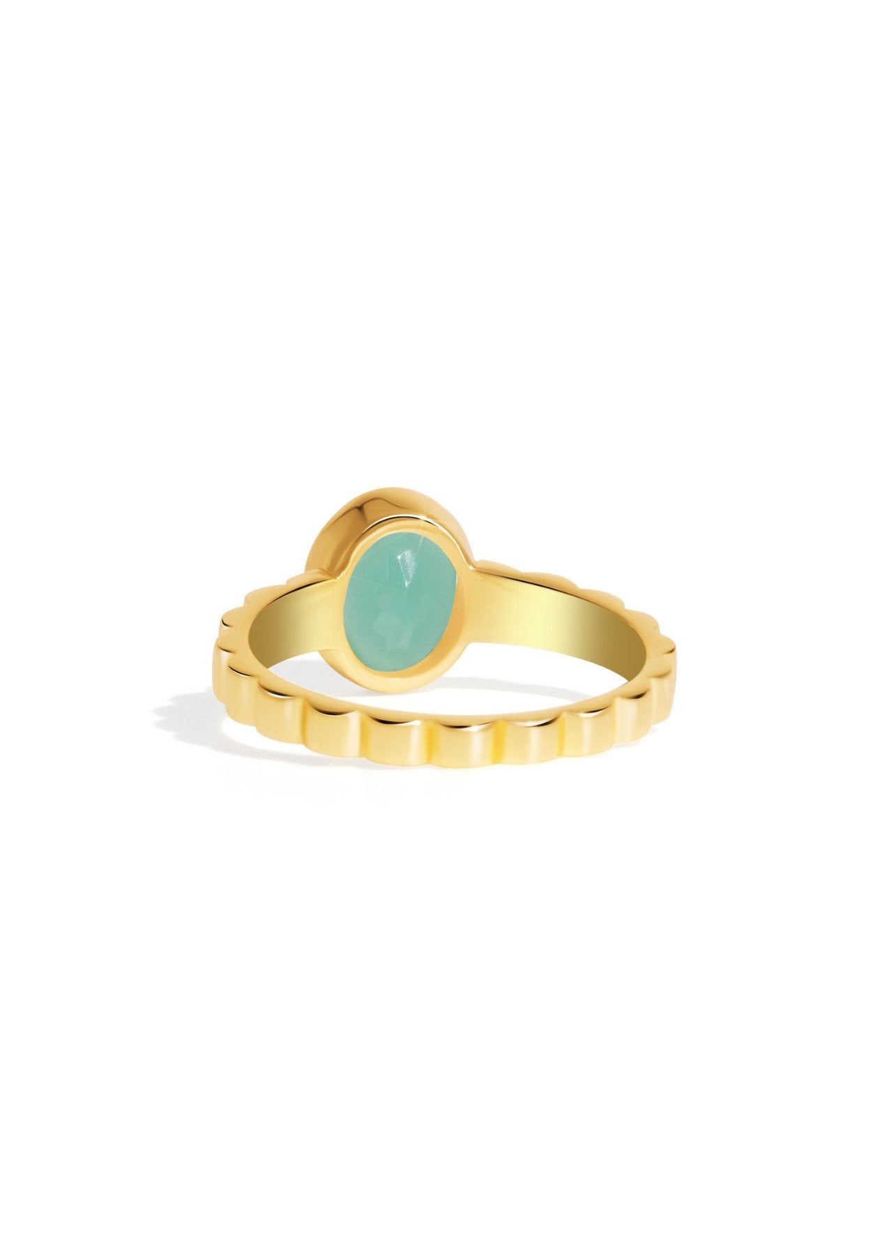 The Luce Chalcedony 18ct Gold Vermeil Ring - Molten Store