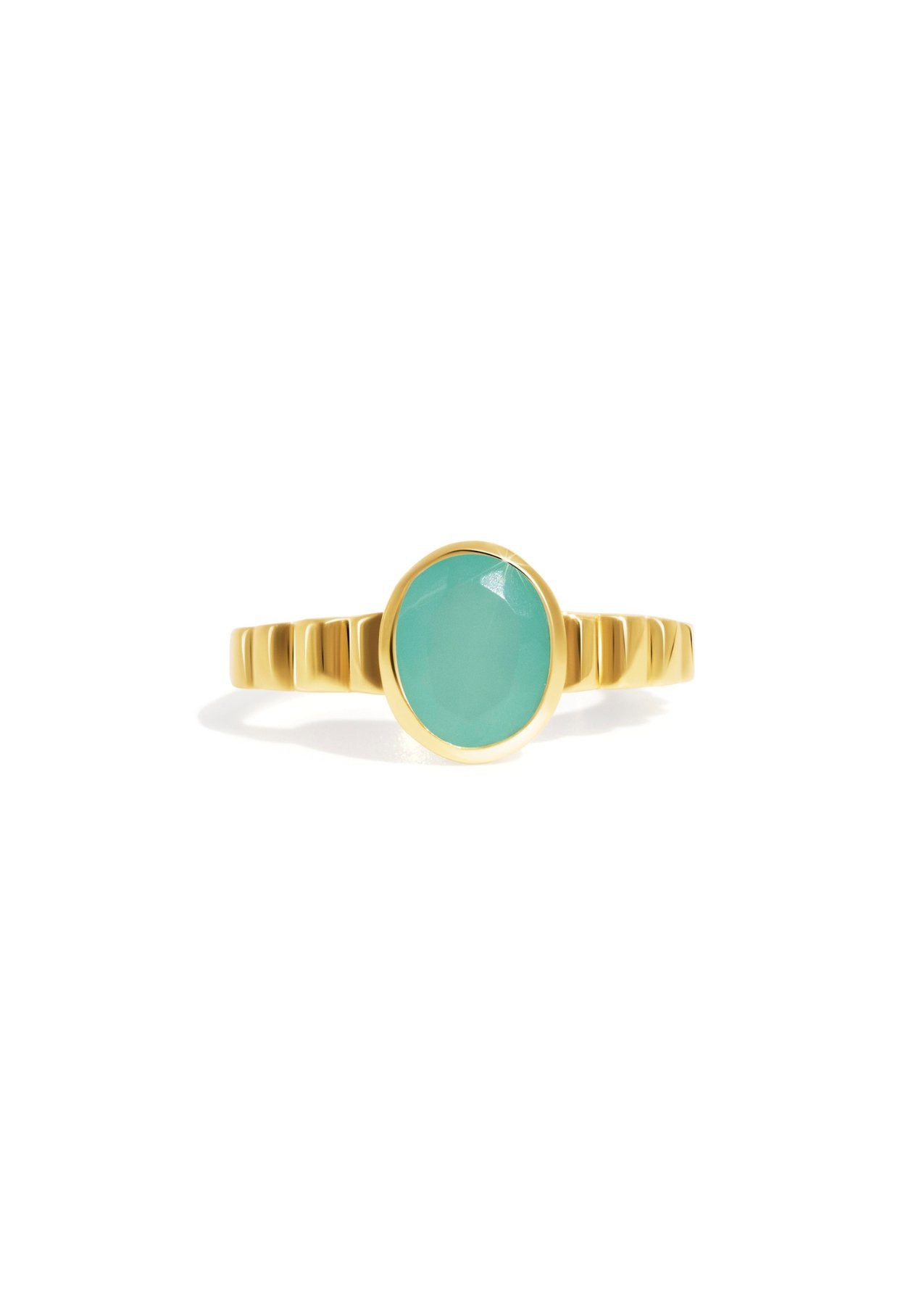 The Luce Chalcedony 18ct Gold Vermeil Ring - Molten Store