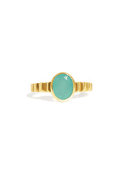 The Luce Chalcedony 18ct Gold Vermeil Ring - Molten Store