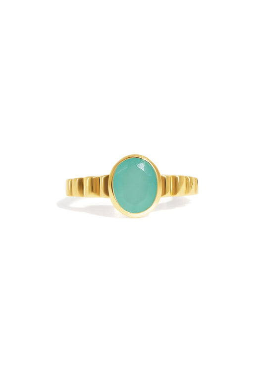 The Luce Chalcedony 18ct Gold Vermeil Ring - Molten Store