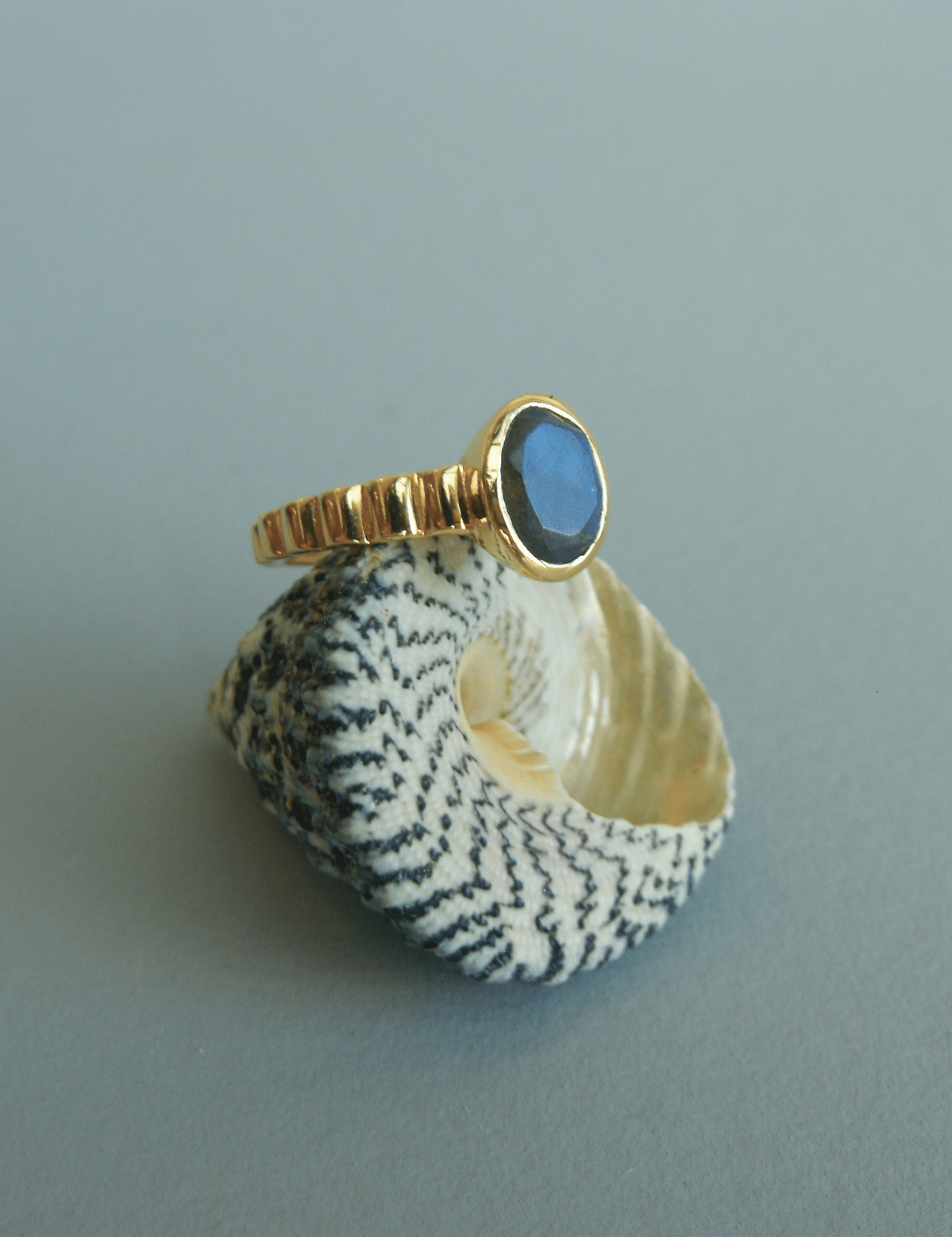 The Luce Labradorite 18ct Gold Vermeil Ring - Molten Store