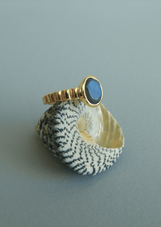 The Luce Labradorite 18ct Gold Vermeil Ring - Molten Store