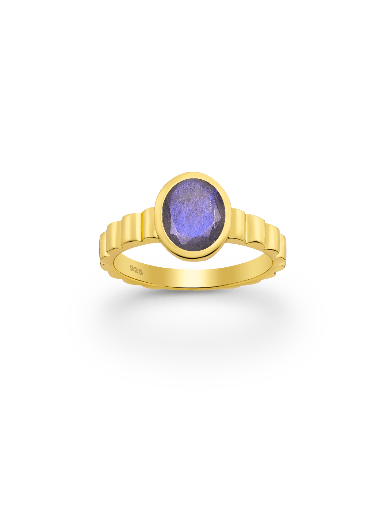 The Luce Labradorite 18ct Gold Vermeil Ring - Molten Store