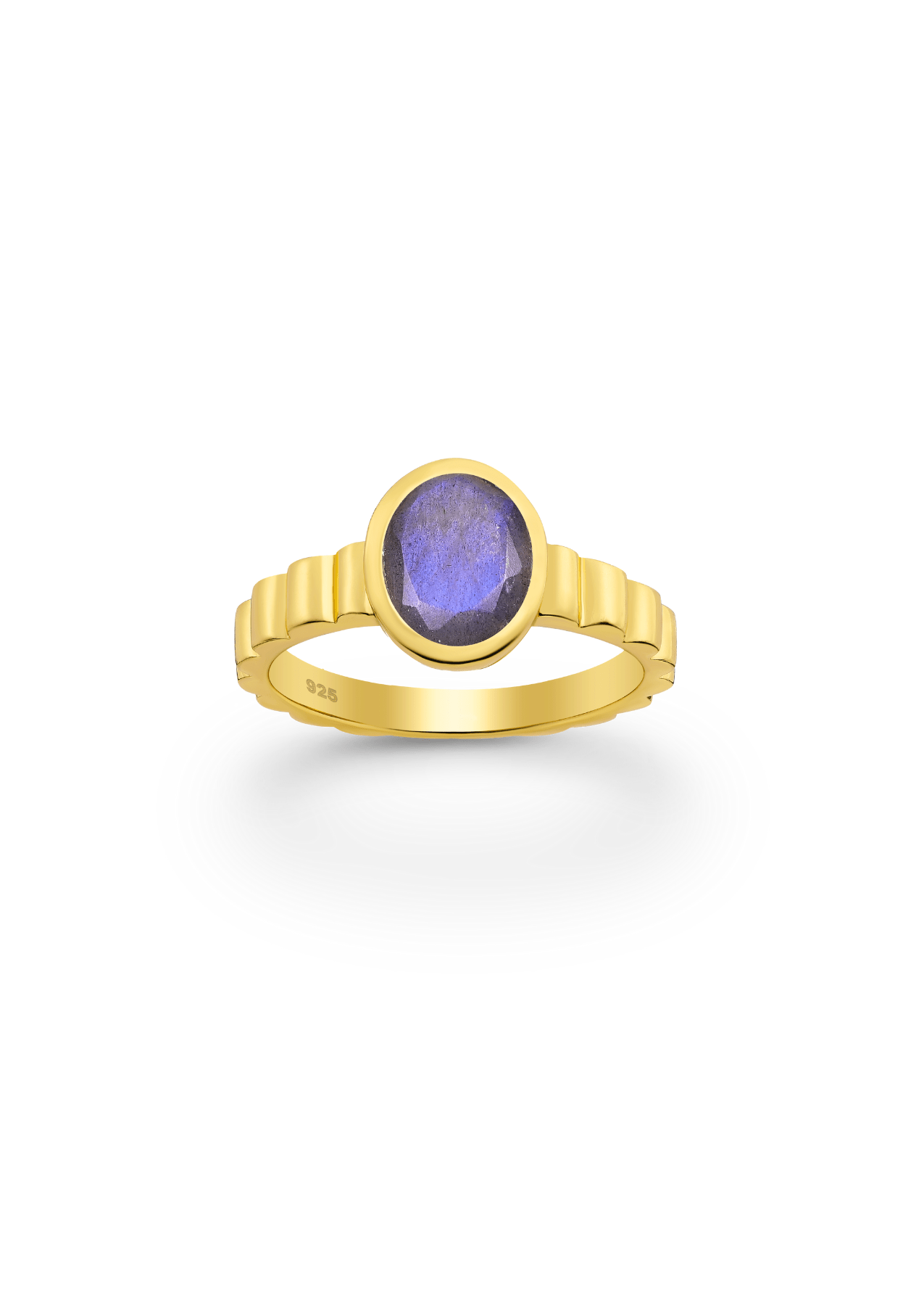 The Luce Labradorite 18ct Gold Vermeil Ring - Molten Store