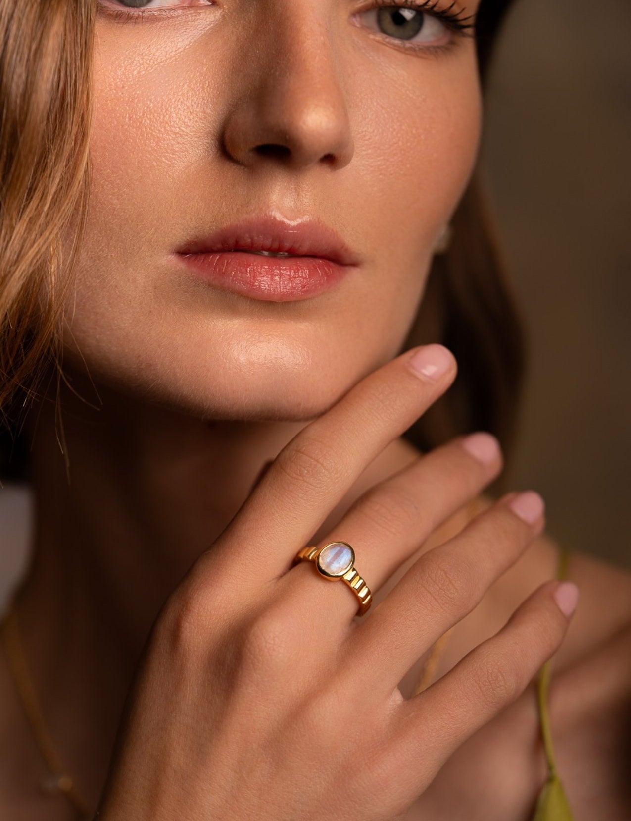 The Luce Moonstone 18ct Gold Vermeil Ring - Molten Store