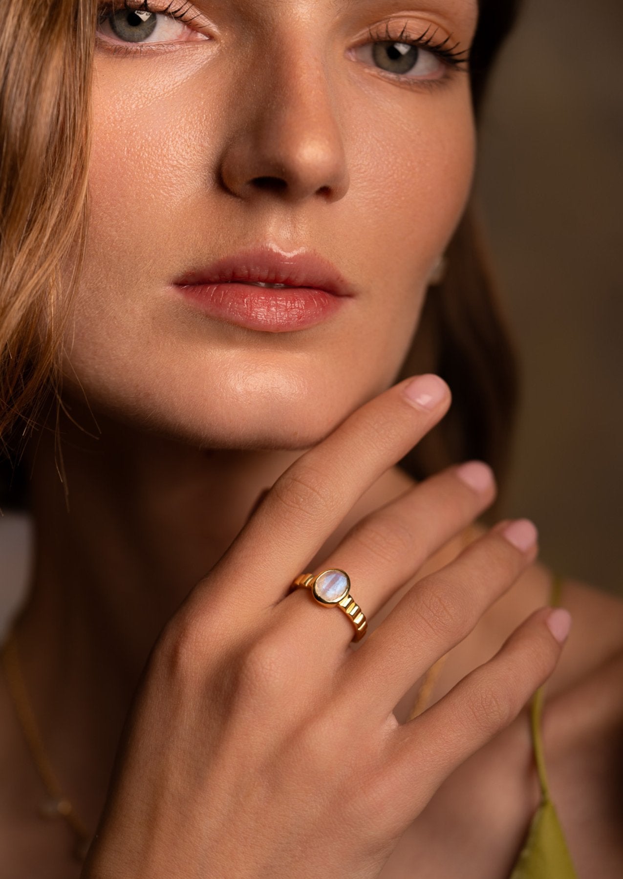 The Luce Moonstone 18ct Gold Vermeil Ring - Molten Store