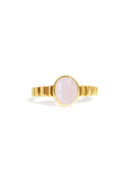 The Luce Moonstone 18ct Gold Vermeil Ring - Molten Store