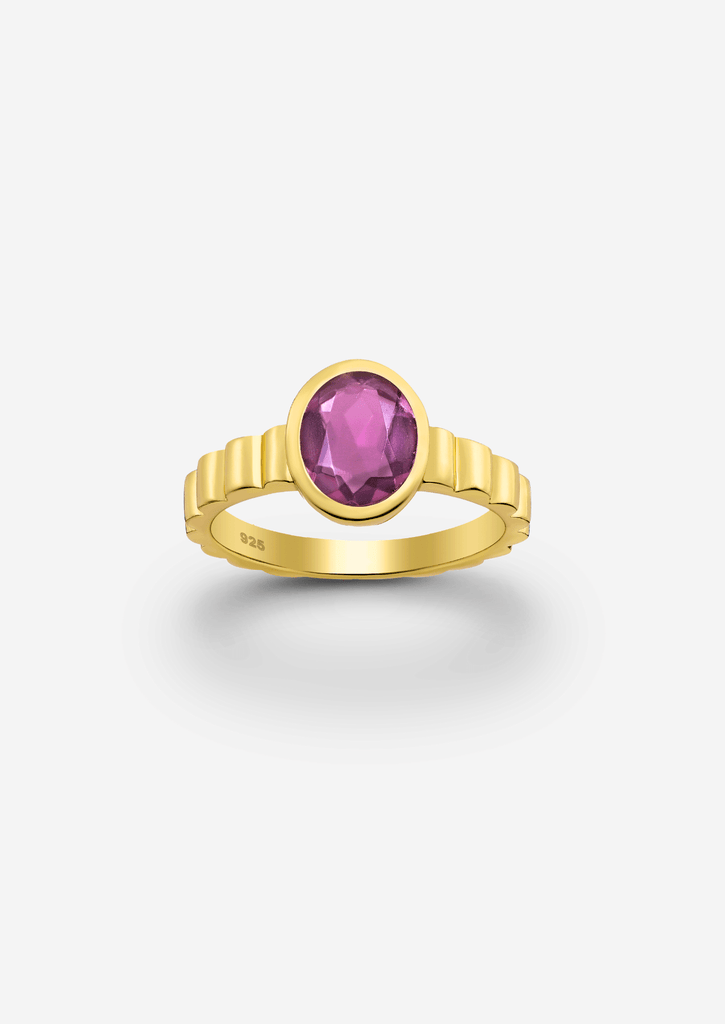 The Luce Rhodolite 18ct Gold Vermeil Ring - Molten Store