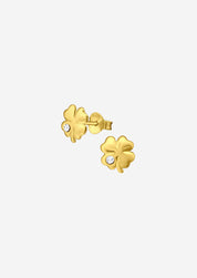 The Lucky Clover 14ct Gold Vermeil Stud Earrings - Molten Store