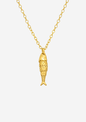 The Lucky Fish 14ct Gold Vermeil Pendant Necklace with Birthstone Charm - Molten Store