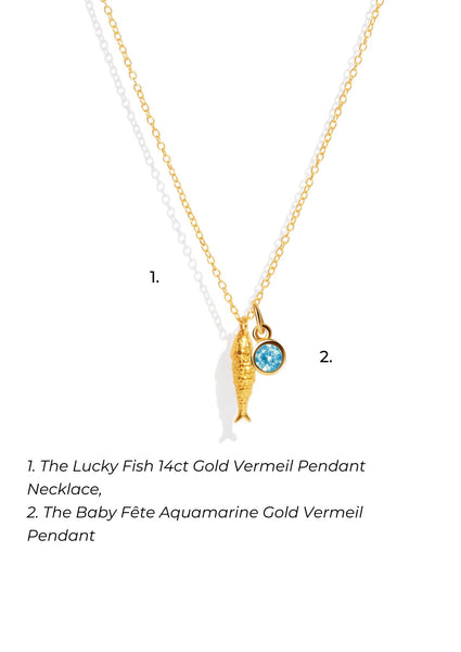 The Lucky Fish Pendant Necklace with Birthstone Charm - Molten Store