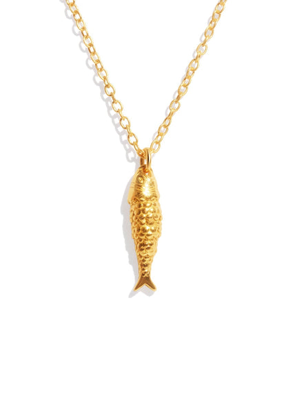 The Lucky Fish Pendant Necklace with Birthstone Charm - Molten Store