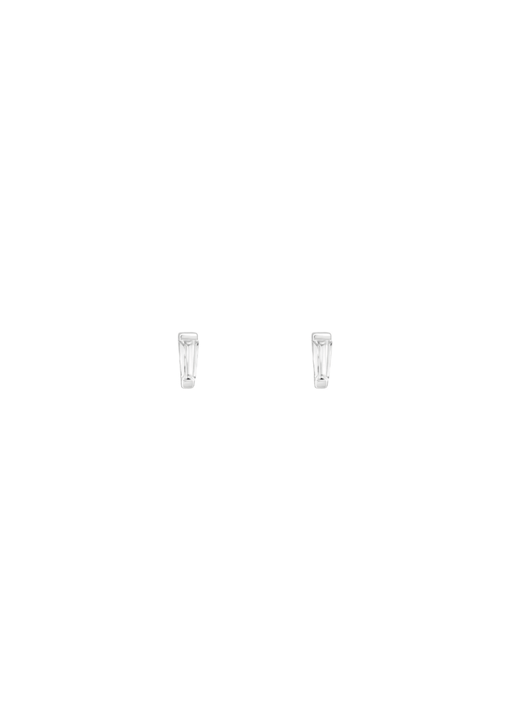 The Lumiere Tapered Baguette Silver Stud Earrings - Molten Store