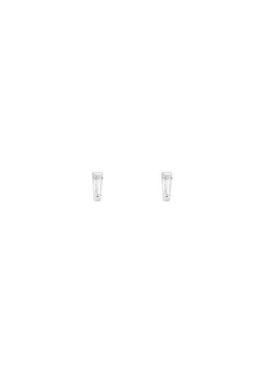 The Lumiere Tapered Baguette Silver Stud Earrings - Molten Store