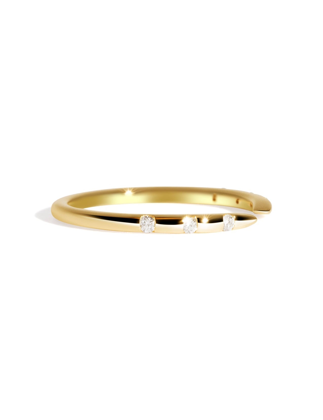 The Lumina Open Diamond Yellow Gold Band - Molten Store