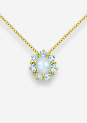 The Luminosa Moonstone & Topaz 18ct Gold Vermeil Pendant Necklace - Molten Store