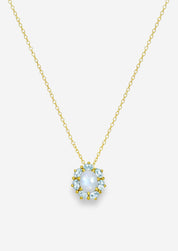 The Luminosa Moonstone & Topaz 18ct Gold Vermeil Pendant Necklace - Molten Store