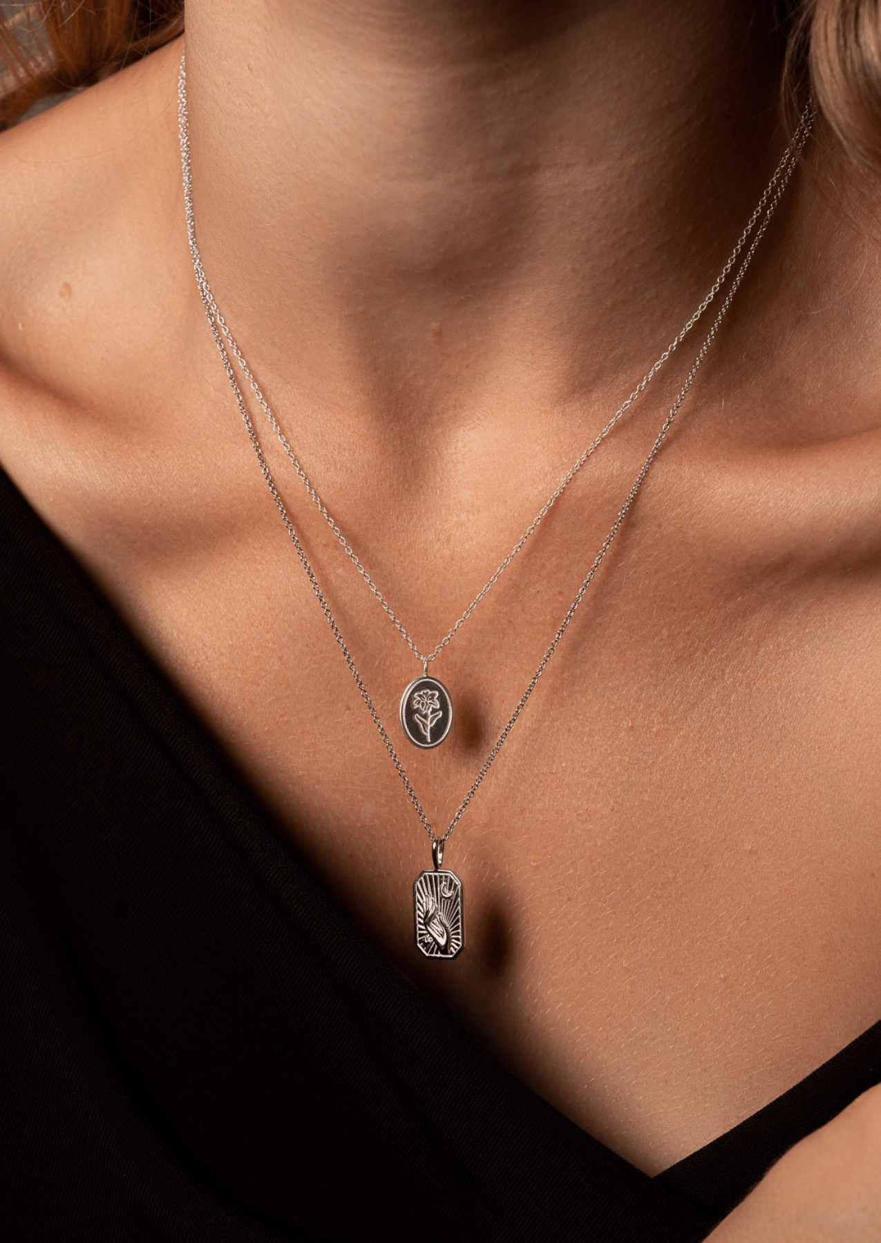 The Luna Silver Pendant Necklace - Molten Store