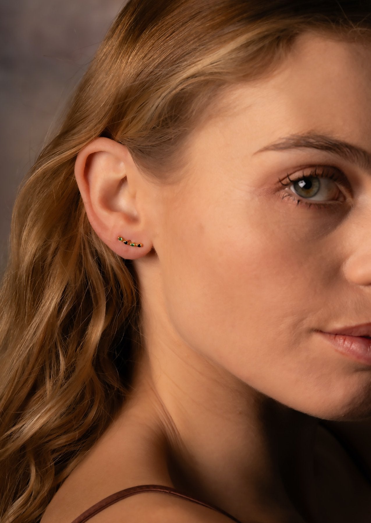 The Lush Gold Vermeil Climber Stud Earrings - Molten Store