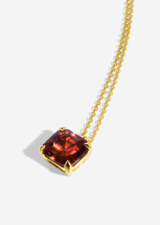 The Margot Necklace with 3.71ct Orange Cut Tourmaline - Molten Store